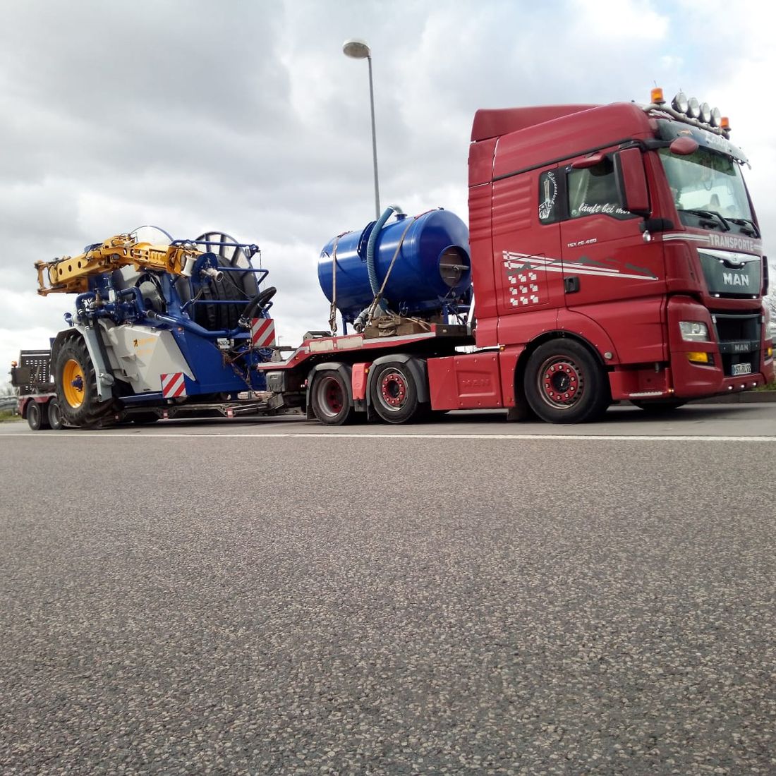 Tiefbett Landwirtschaftliches Gerät Spezialtransport